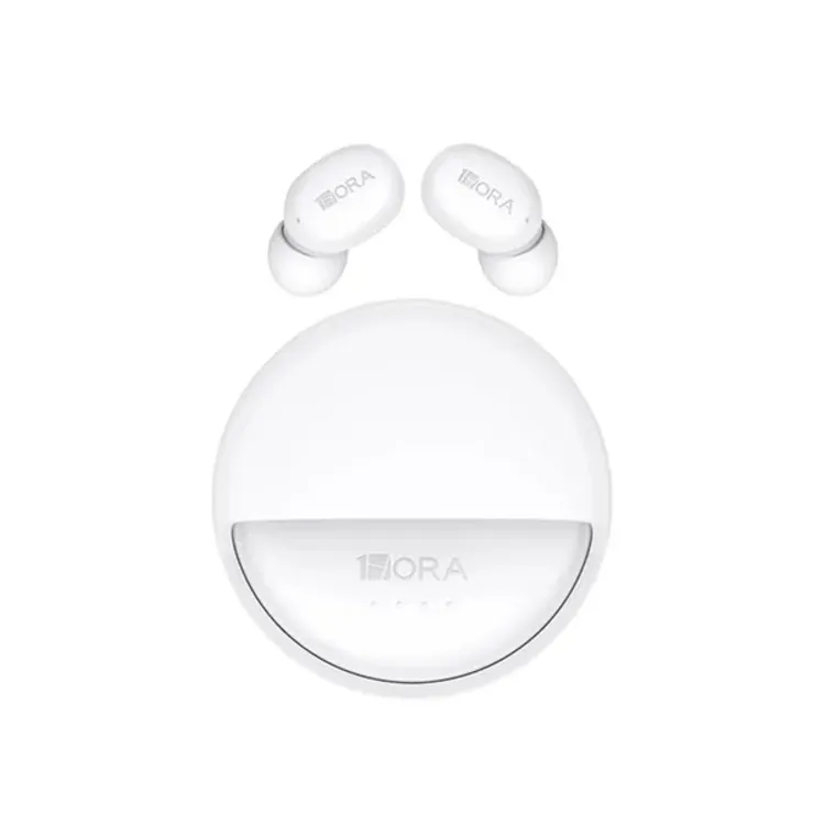 سماعات أذن Bluetooth لاسلكية داخل الأذن 1HORA AUT216 مع علبة شحن دوارة – أبيض