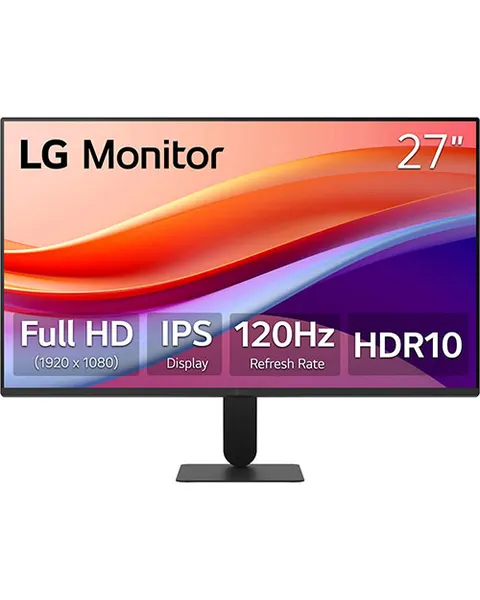 شاشة LG 27 بوصة FHD IPS بتردد 120Hz ومنافذ HDMI وVGA