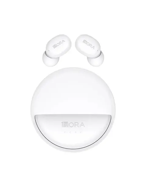 سماعات أذن Bluetooth لاسلكية داخل الأذن 1HORA AUT216 مع علبة شحن دوارة – أبيض